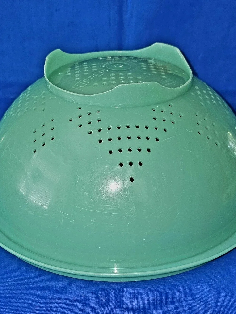 Tupperware Vintage 60s Colander Strainer Bowl Jadeite Green #339-3 Retro Kitchen